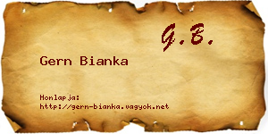 Gern Bianka névjegykártya